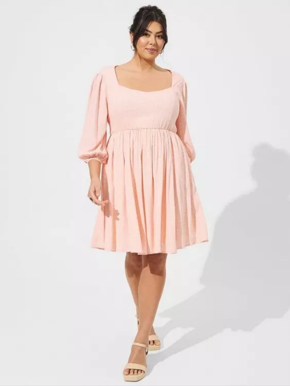 NWT Torrid Light Pink Mini Gauze Open Back Skater Dress Plus Size Curvy 1x